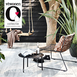 Keramische tegel vtwonen Solostone Uni Dark Travertine 70x70x3,2cm